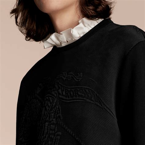 burberry equestrian knight device cotton blend sweatshirt|EKD Cotton Sweatshirt in Black .